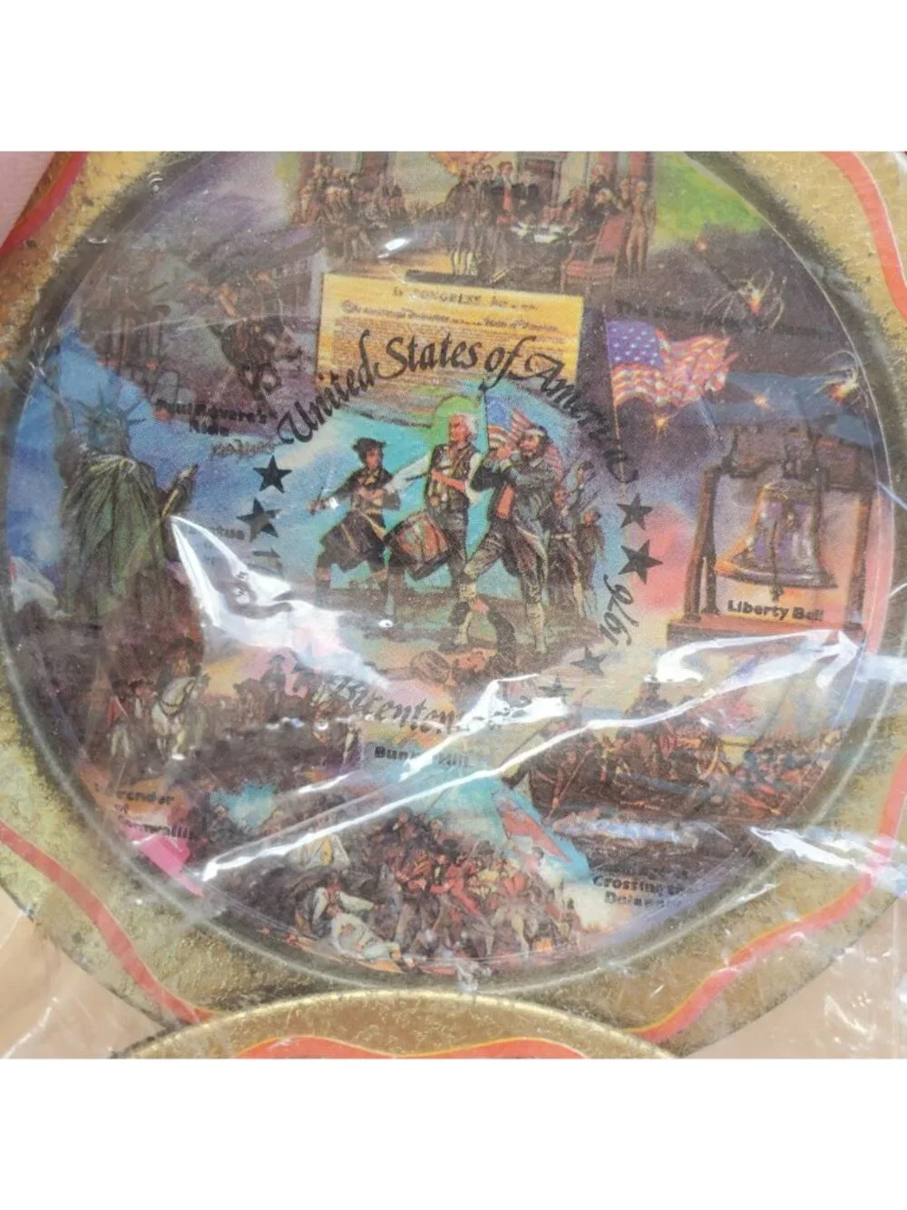 VTG 1976 Bicentennial Commemorative 6 Coasters 4th of July Flag Independence Day